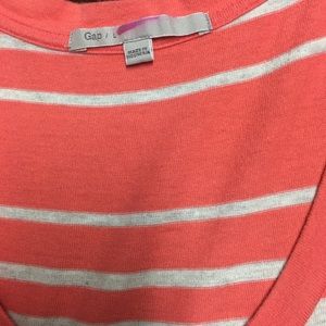 Coral and white striped maxi dress